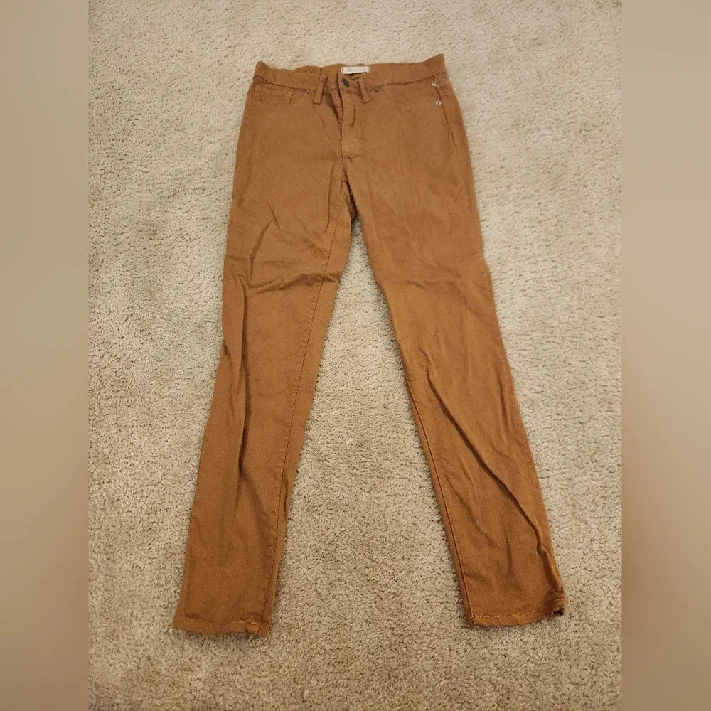 Womens Mustard Brown Madewell High Rise Skinny Jeans Size 29 #D106